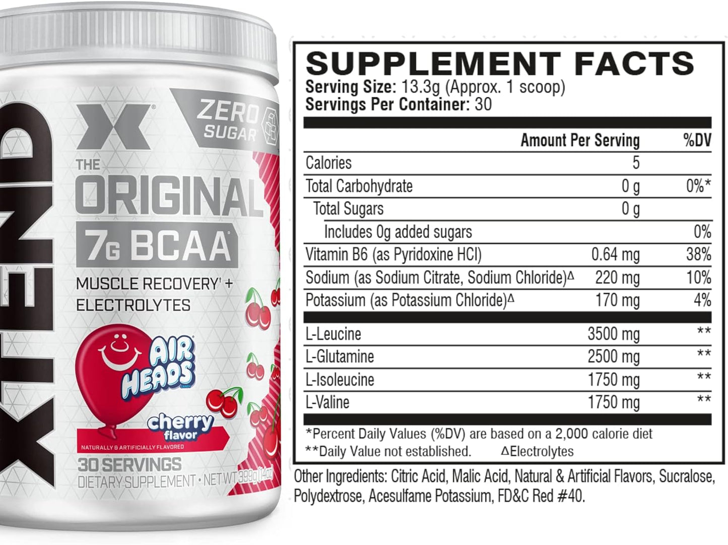 Xtend BCAA 7g - | Sugar-Free Intra Workout Supplement | 30 Servings (Cherry )