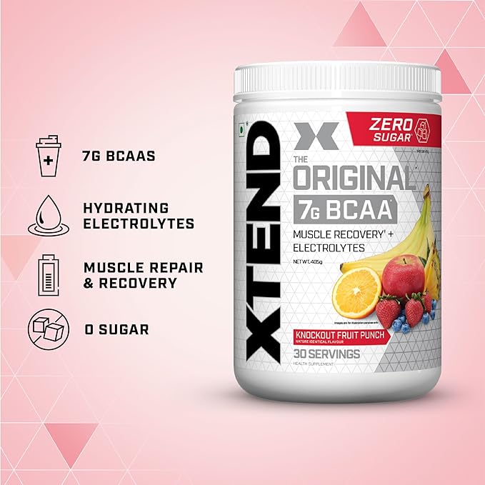 Xtend BCAA 7g - | Sugar-Free Intra Workout Supplement | 30 Servings ( Fruit Punch )